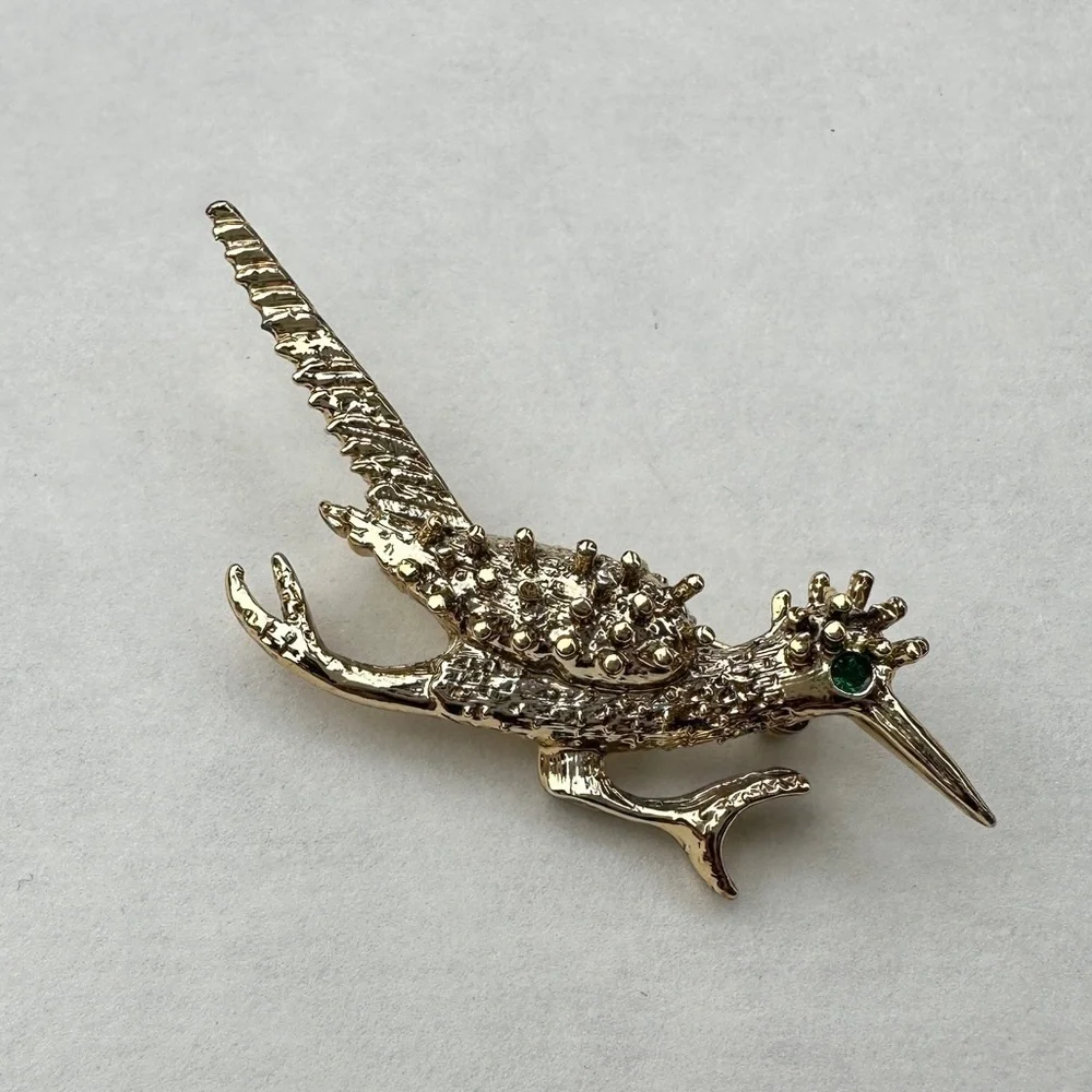 Silver Roadrunner Brooch